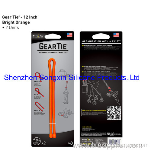 Size 12",30.48cm Reuse Silicone Gear Tie With Any Solid Color 